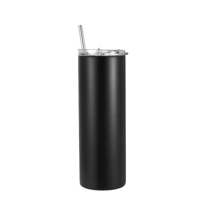 US Stock, CALCA 25 Pack 20 OZ Black Straight Tumbler Blanks, Double 304 Stainless Steel With Straw and Flip Lid, Personalized Tumbler Blanks For DIY Holiday Gift