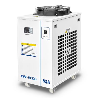 S&A CW-6000DN Industrial Water Chiller for 100W Solid-state Laser, 22KW CNC Spindle, 30W-300W Fiber Laser Cooling, 1.52HP, AC 1P 110V, 60Hz
