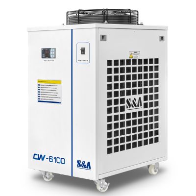 S&A CW-6100BI Water Cooling Chiller System for 400W CO2 laser glass tube or 150W CO2 RF Laser Tube, 4200W Cooling Capacity, AC 1P 220V, 60Hz