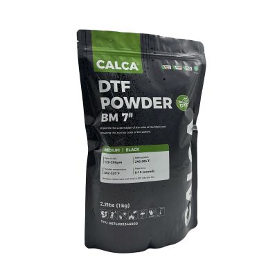 CALCA BM7 Direct to Film TPU DTF Powder, Digital Transfer Hot Melt Adhesive Powder (2.2lbs Pack, 35.2oz, Medium, Black, Anti-sublimation)