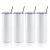 US Stock, CALCA 10pcs 20oz White Sublimation Straight Tumbler Blanks, Double 304 Stainless Steel, Engraving, Silk Screen Printing Tumbler Blanks With Straw and Flip Lid