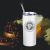 CALCA 24pcs 15oz Sublimation White Skinny Tumbler Blanks, Double Layer 304 Stainless Steel Insulated Water Bottle With Sealed Lid Brush and Straw