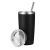 US Stock, CALCA 10pcs 20oz Travel Tumbler Stainless Steel Double Wall Vacuum Insulated Cup with Slider Lid(Black)