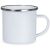 US Stock - 12oz Sublimation White Enamel Mug with Silver Rim