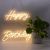 ES Stock, CALCA Happy Birthday Warm White Integrative Neon Sign for Birthday Party Decoration Size-18X7.05 inches+13.3X6.2 inches