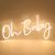 CALCA Warm White Oh Baby Neon Sign,Size- 23.5X 11.8 inches for Baby Shower Decorations, Wedding decor, Backdrop, Photo Prop, Gender Reveal & First Birthday Favors