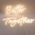 UK Stock, CALCA Warm White Better Together Integrative Neon Sign Size-23.5x10 inches+17.3 x8.7 inches for Wedding Party Club Anniversary Bar Birthday